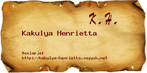 Kakulya Henrietta névjegykártya